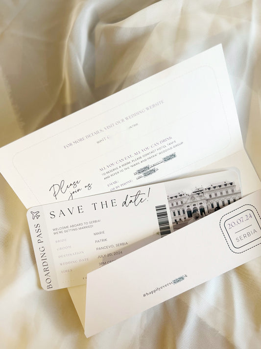 Save the date (Boarding Pass Set)