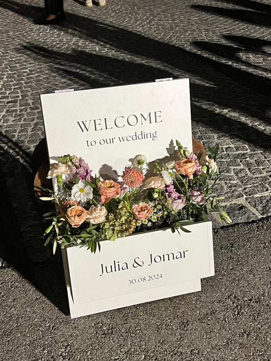 Flower Box Welcome Sign