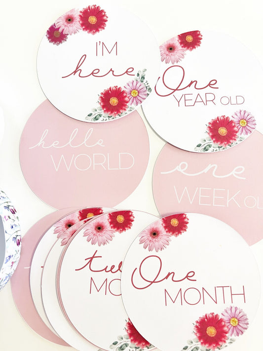 Baby Meilensteine „Rose Floral“
