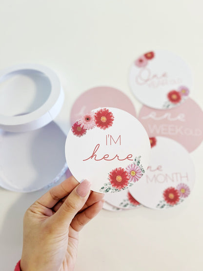 Baby Meilensteine „Rose Floral“